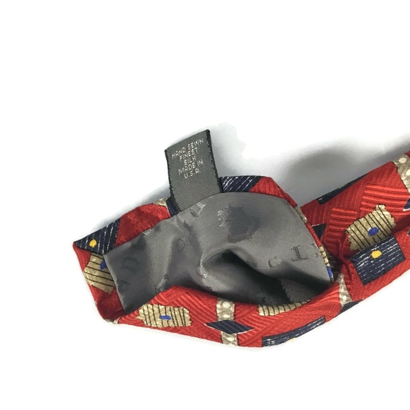 Robert Talbott Geometric Pattern Silk‎ Neck Tie Red - Picture 7 of 8